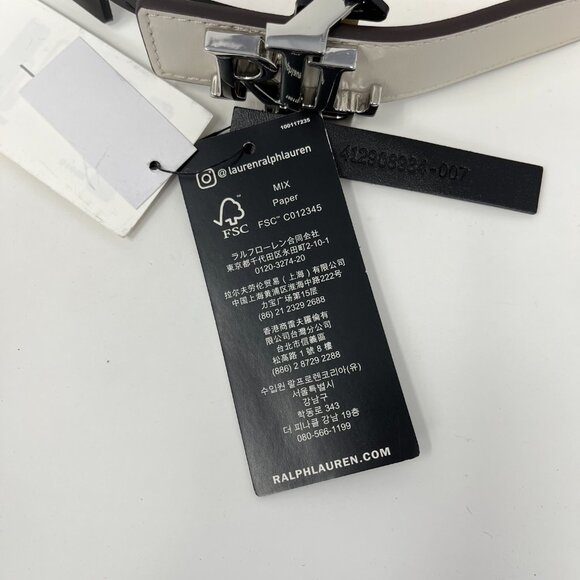 NWT Lauren Ralph Lauren Reversible Women's Logo Belt Spring Sand Dune Size M - Picture 6 of 10
